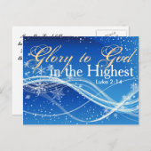 Bijbelverse Luke 2:14 Glory naar God Briefkaart (Voorkant / Achterkant)