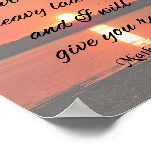 Bijbelverse, Mathew 11:28, kom naar me toe Poster (Hoek)