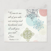 Bijbelverse Matthew 11:28  Briefkaart van het Ontw (Voorkant)