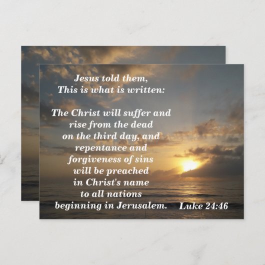 Bijbelverse Memory Kaart Luke 24:46 (Voorkant / Achterkant)