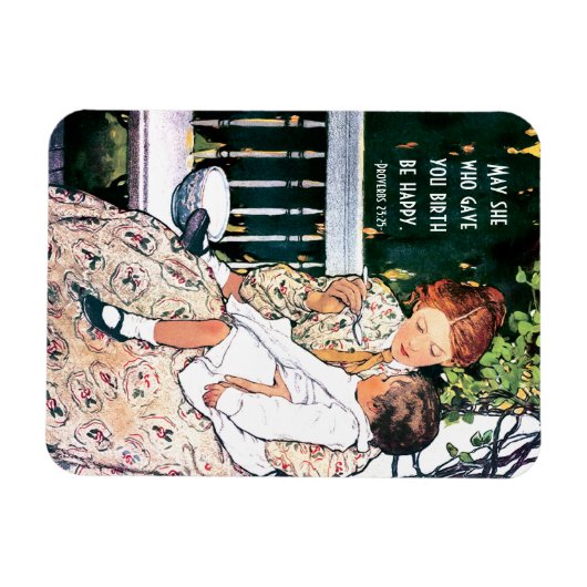 Bijbelverse Moederdag  kunstnetten Magneet (Horizontaal)