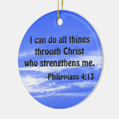 Bijbelverse Philippians 4:13 Christelijke scripts Keramisch Ornament (Links)