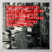 Bijbelverse Poster - Matthew 16:26 (Voorkant)