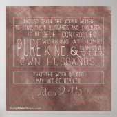 Bijbelverse Poster - Titus 2:4-5 (Voorkant)