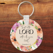 Bijbelverse Proverbs Floral Sleutelhanger (Voorkant)