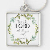 Bijbelverse Proverbs Greenery Wreath Sleutelhanger (Voorkant)