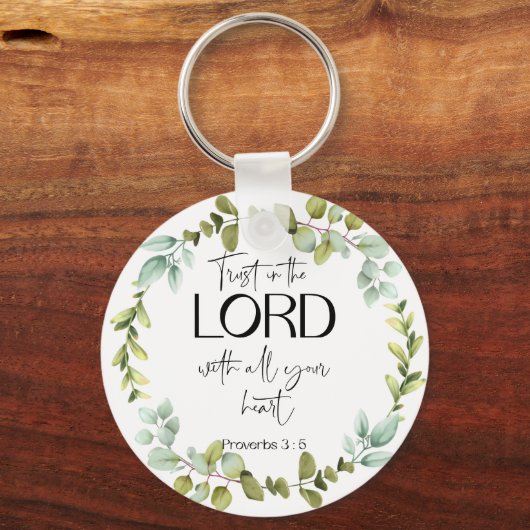 Bijbelverse Proverbs Greenery Wreath Sleutelhanger (Voorkant)