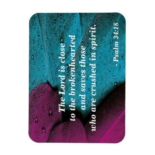 Bijbelverse psalm 34:18 Gebroken magneet (Verticaal)