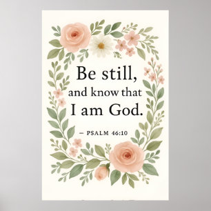 Bijbelverse Psalm 46:10 Poster