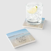 Bijbelverse Psalm 46:10 Uitzicht Stone Onderzetter (Zijkant)