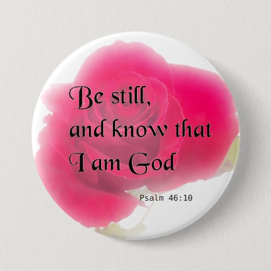 Bijbelverse Psalm 46:10 Vloeibare Button (Voorkant)