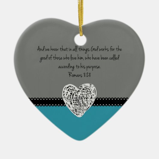 Bijbelverse Romans 8:28 Retro Keramisch Ornament (Voorkant)