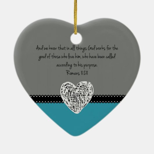 Bijbelverse Romans 8:28 Retro Keramisch Ornament (Achterkant)