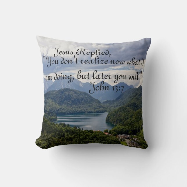 Bijbelverse-Sierkussen voor berggebieden Kussen (Voorkant)