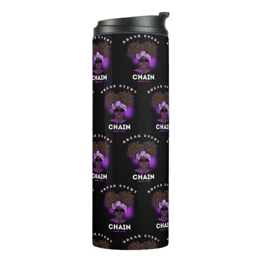 Bijbelverse thermische trommel voor zwarte vrouwen thermosbeker (Gedraaid links)