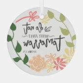 Bijbelverse verklikkerklep met handschrift glas ornament (Achterkant)