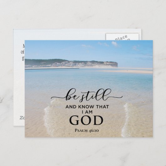 Bijbelverse wees nog steeds en weet dat ik God Bri Briefkaart (Voorkant / Achterkant)
