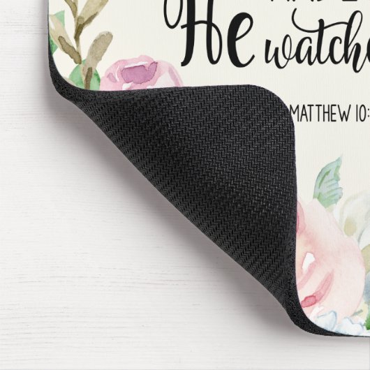 Bijbelverse: "Zijn ogen zijn op de mus" Muismat (Hoek)