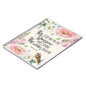 Bijbelverse: "Zijn ogen zijn op de mus" Notitieboek (Linkerzijde)