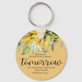 Bijbelverse Zonnebloem Ronde Sleutelhanger (Voorkant)