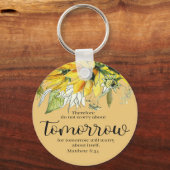 Bijbelverse Zonnebloem Ronde Sleutelhanger (Voorkant)