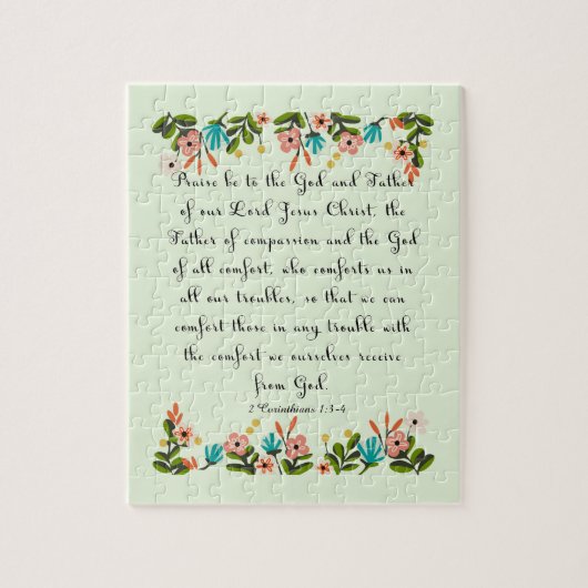 Bijbelversen Art - 2 Corinthians 1:3-4 Legpuzzel (Verticaal)