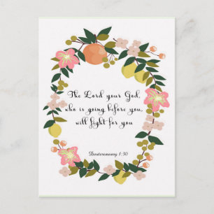 Bijbelversen Art - Deuteronomie 1:30 Briefkaart