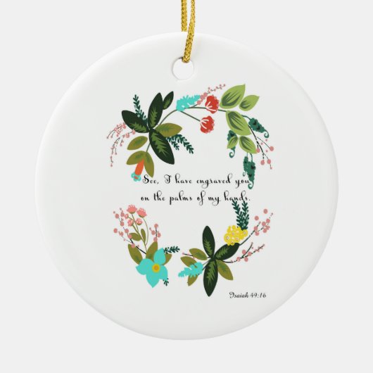Bijbelversen Art - Isaiah 49:16 Keramisch Ornament (Voorkant)