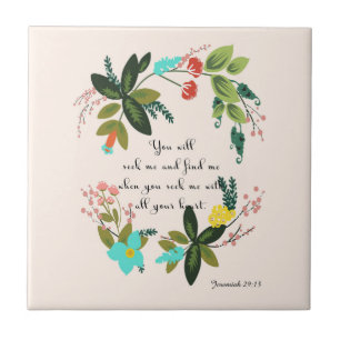 Bijbelversen Art - Jeremiah 29:13 Tegeltje