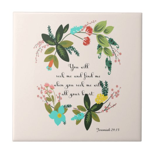 Bijbelversen Art - Jeremiah 29:13 Tegeltje (Voorkant)