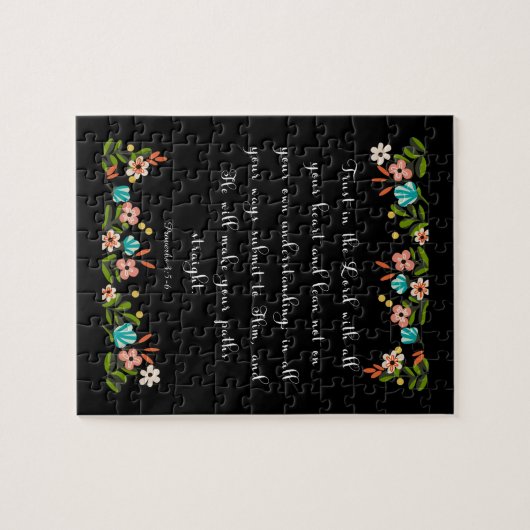 Bijbelversen Art - Proverbs 3:5-6 Legpuzzel (Horizontaal)