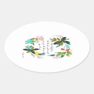 Bijbelversen Art - Psalm 37:4 Ovale Sticker