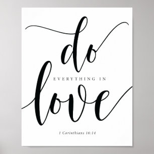 Bijbelversen - doe alles in liefde poster