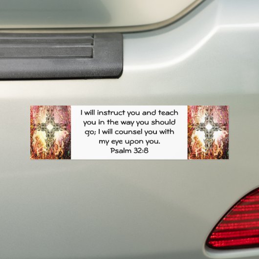 Bijbelversen Inspirerend prijsopgave Psalm 32:8 Bumpersticker (Op auto)