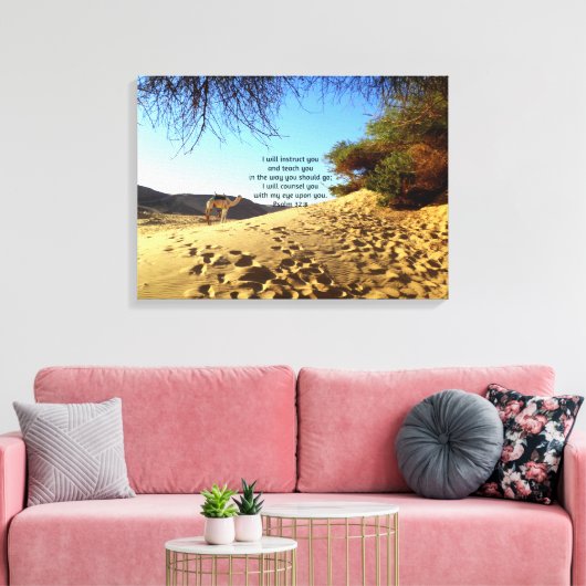 Bijbelversen Inspirerend prijsopgave Psalm 32:8 Canvas Afdruk (Insitu (Woonkamer))