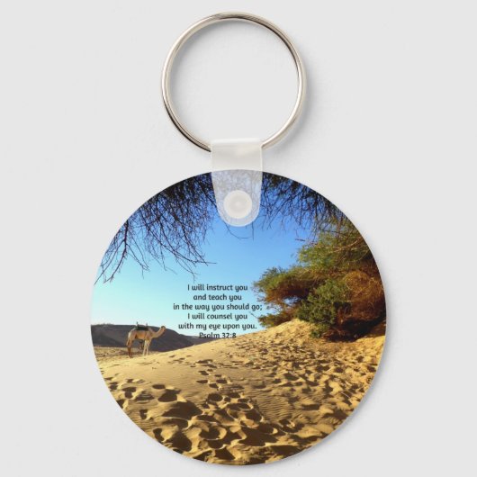Bijbelversen Inspirerend prijsopgave Psalm 32:8 Sleutelhanger (Voorkant)