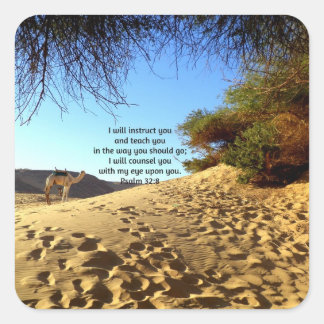 Bijbelversen Inspirerend prijsopgave Psalm 32:8 Vierkante Sticker