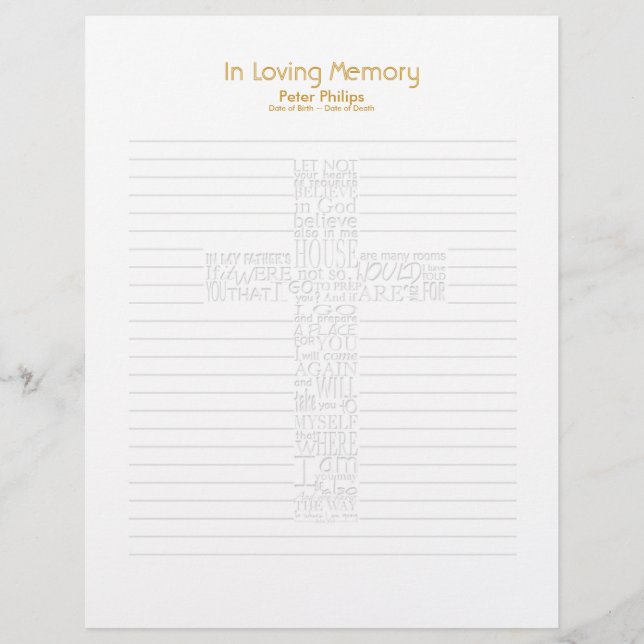 Bijbelversen John14 Funeral Book Filler Page - 2 (Voorkant)