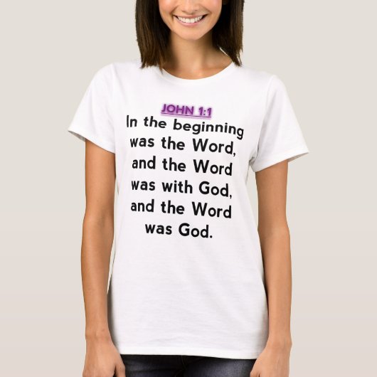 Bijbelversen - John 1:1 T-shirt (Voorkant)