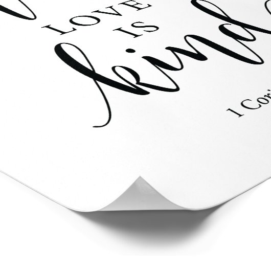 Bijbelversen - liefde is patiëntenliefde is aardig poster (Hoek)