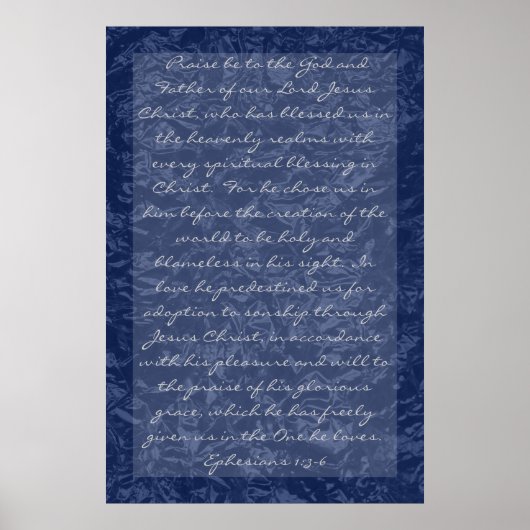 Bijbelversen over familie Ephesians 1:3-6 Poster (Voorkant)