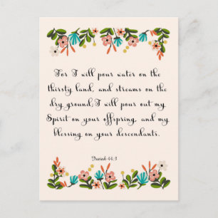 Bijbelversen stimuleren - Isaiah 44:3 Briefkaart