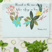 Bijbelversen stimuleren - Psalm 34:8 Theedoek (Gevouwen)