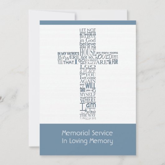 Bijbelversen van John 14 Memorial Service 8 Kaart (Voorkant)