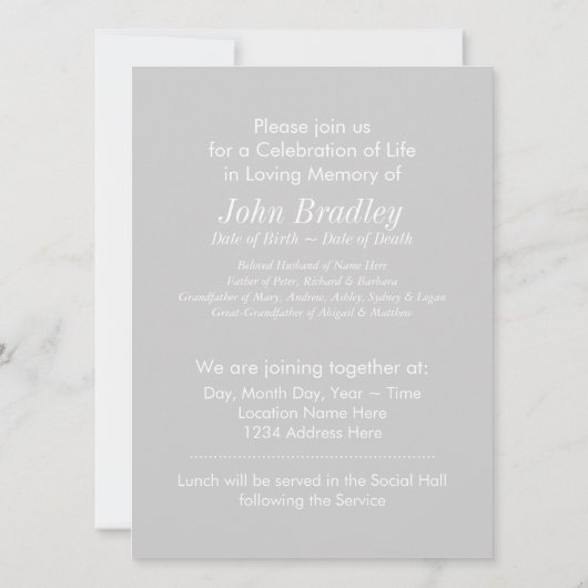 Bijbelversen van John 14 Memorial Service Kaart (Achterkant)