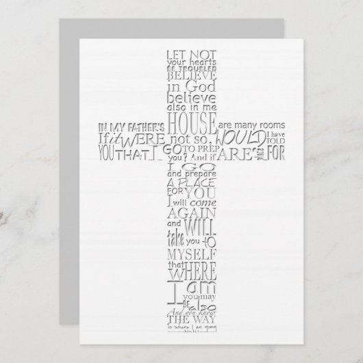 Bijbelversen van John 14 Memorial Service Kaart (Voorkant / Achterkant)