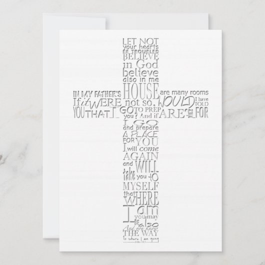 Bijbelversen van John 14 Memorial Service Kaart (Voorkant)