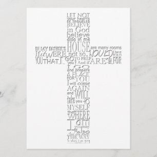 Bijbelversen van John 14 Memorial Service Kaart