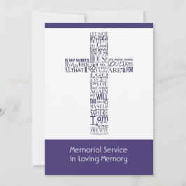 Bijbelversen van John 14 Paarse Memorial Service Kaart
