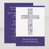Bijbelversen van John 14 Paarse Memorial Service Kaart (Voorkant / Achterkant)